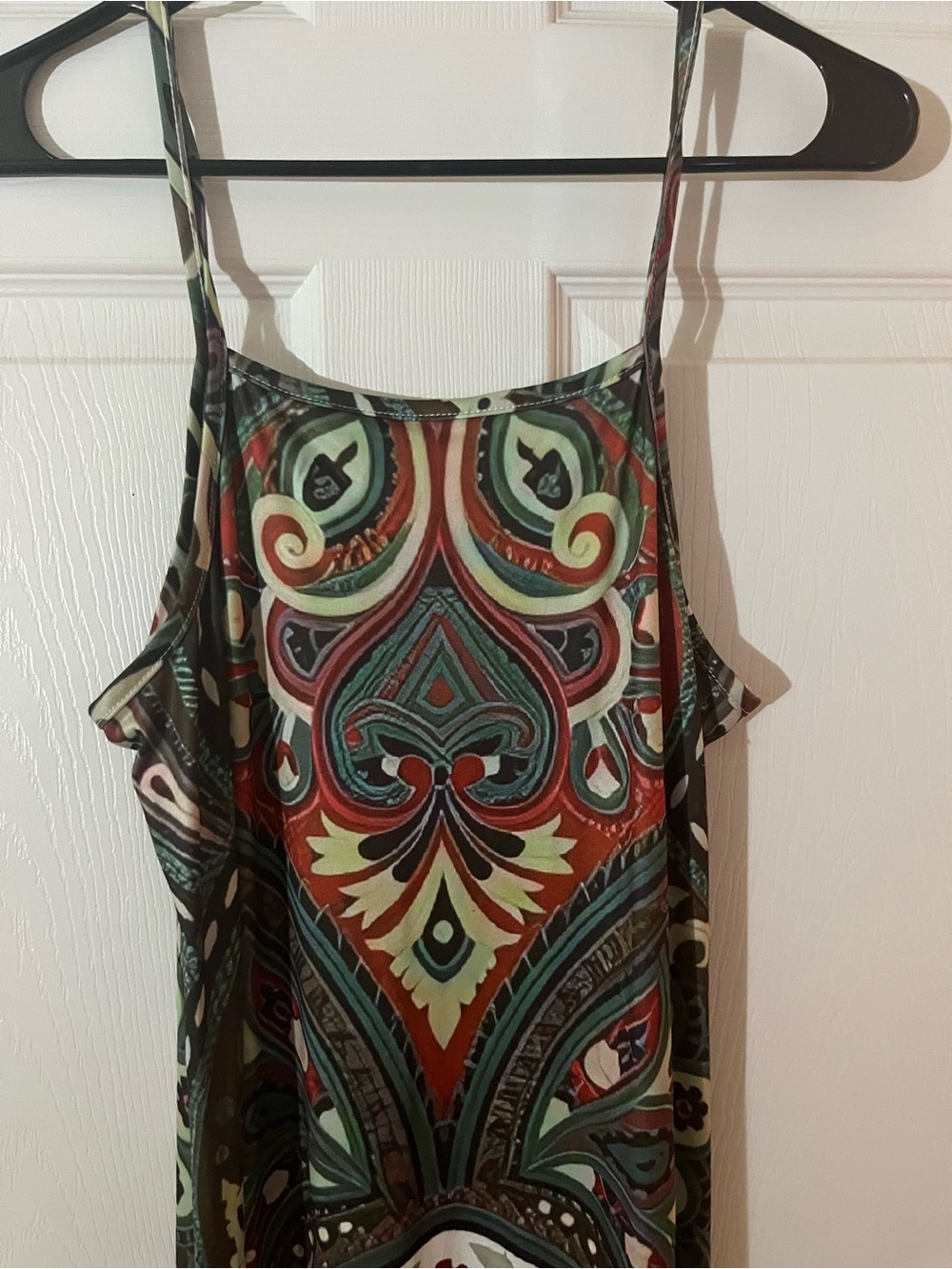 Multicolor Paisley-Print Spaghetti Strap Camisole Dress